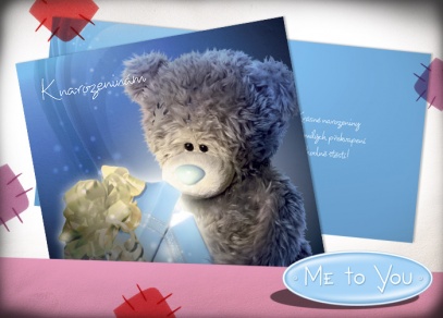 Roztomilý medvídek se záplatou a modrým nosem na přáních od Albi
